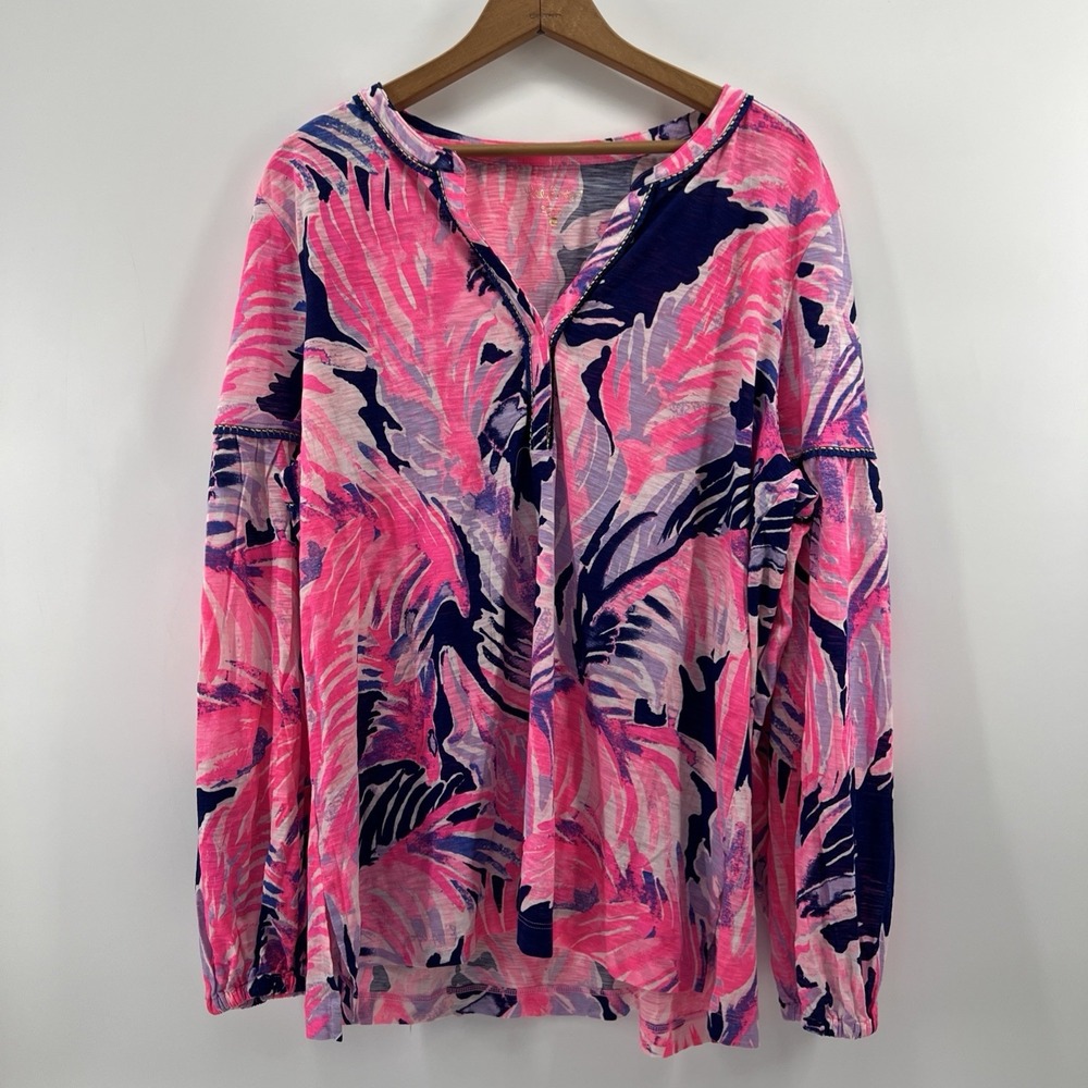 Lilly Pulitzer Tunic Top Women XL Kalissa Knit Paradise Point Lightweight Resort